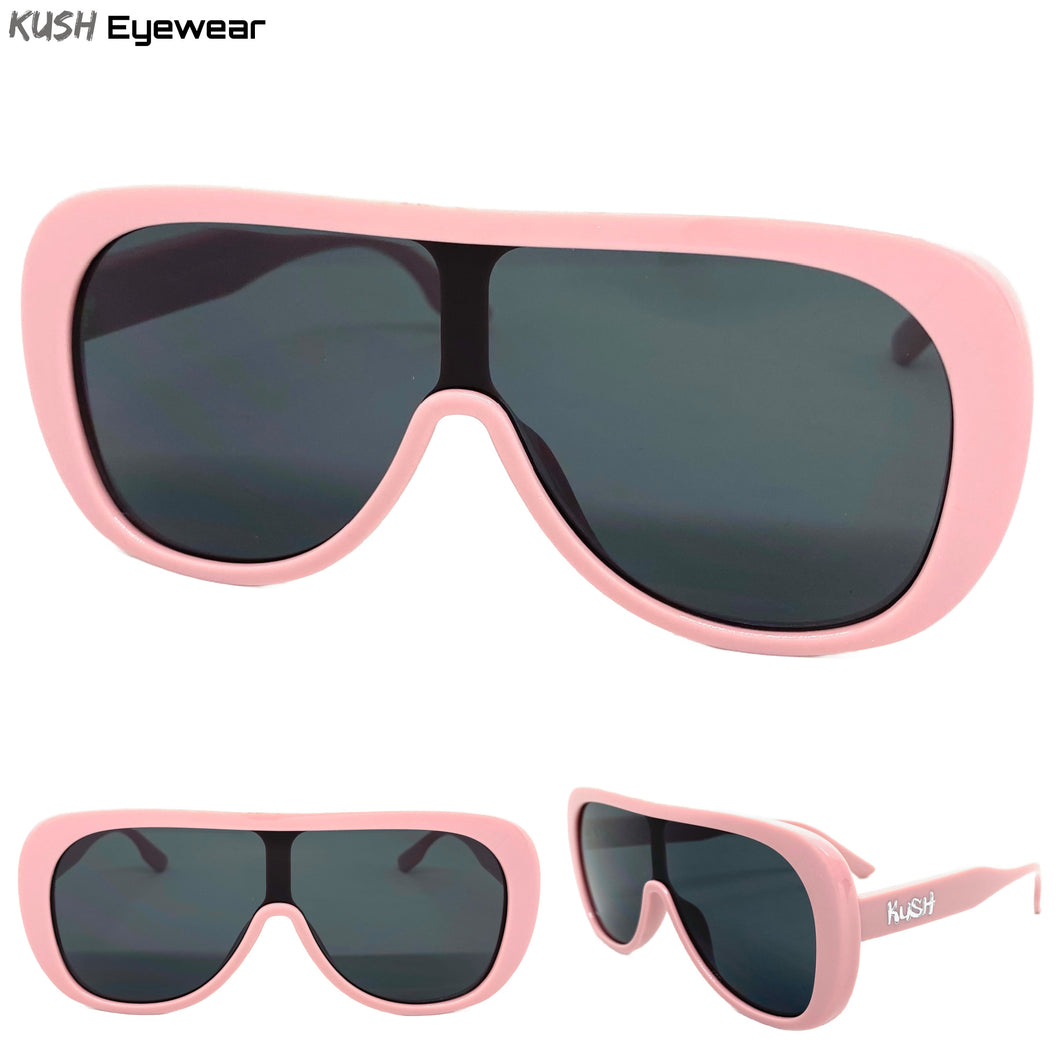 Oversized Vintage Retro Aviator Style SUNGLASSES Large Pink Frame 80544