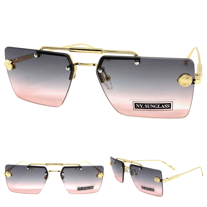 Men's Classy Elegant Luxury Designer Hip Hop Style SUNGLASSES Gold Frame 8338
