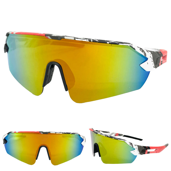 Tactial Military Sporty Wrap Around Style SUNGLASSES Camouflage Frame 80510