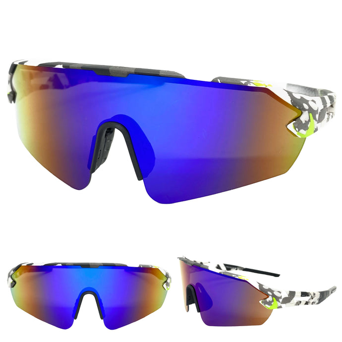 Tactial Military Sporty Wrap Around Style SUNGLASSES Camouflage Frame 80510
