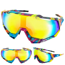 Oversized Retro Sporty Wrap Around Style SUNGLASSES Large Graffiti Frame 5303