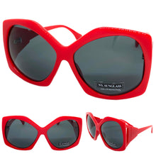 Oversized Vintage Retro Style SUNGLASSES Huge Red Frame 9862