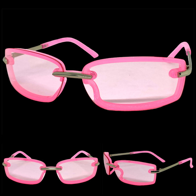Classic Modern Contemporary Style SUNGLASSES Sleek Hot Pink Frame 80667