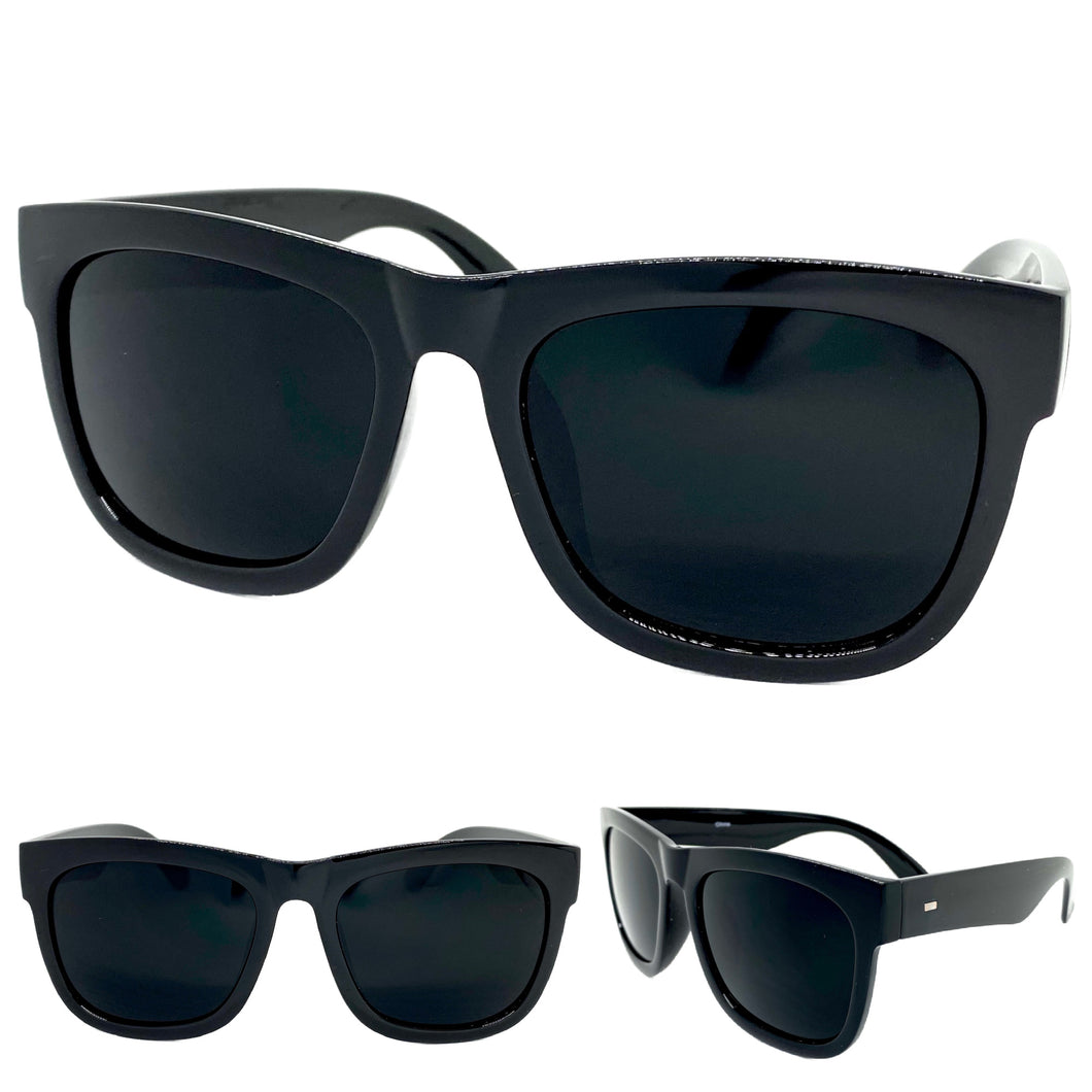 Oversized Classic Vintage Retro Hardcore Style SUNGLASSES Square Black Frame 3276