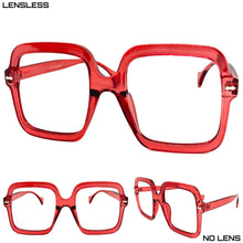 Oversized Vintage Retro Style Large Red Lensless Eye Glasses- Frame Only NO Lens 8289
