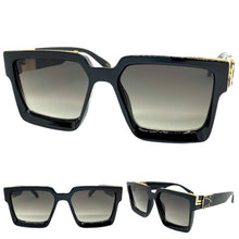 Classic Vintage Retro Hip Hop Style SUNGLASSES Large Square Black Frame 30392