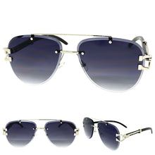 Classic Elegant Luxury Retro Hip Hop Style SUNGLASSES Silver & Wood Frame 7358