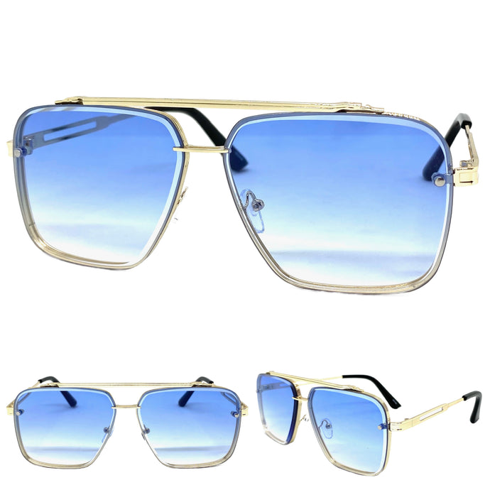 Classic Vintage Retro Luxury Aviator Style SUNGLASSES Gold Frame 5257