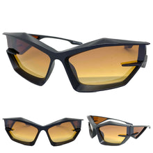 Oversized Modern Futuristic Sporty Wrap SUNGLASSES Large Dark Gray Frame P0028 E1865