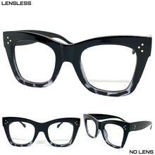 Classic Vintage Retro Style Thick Black Lensless Eye Glasses- Frame Only NO Lens 6520