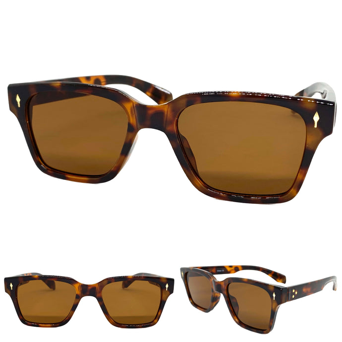 Classic Vintage Retro Style SUNGLASSES Square Tortoise Frame 5006