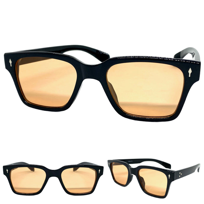 Classic Vintage Retro Style SUNGLASSES Square Black Frame 5006