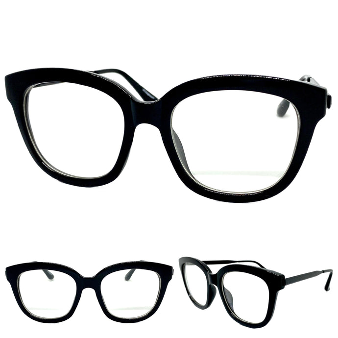 Oversized Classic Vintage Retro Style Clear Lens EYEGLASSES Large Frame 8586