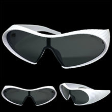 Oversized Exaggerated Modern Retro Futuristic Style SUNGLASSES Large White Frame 1308