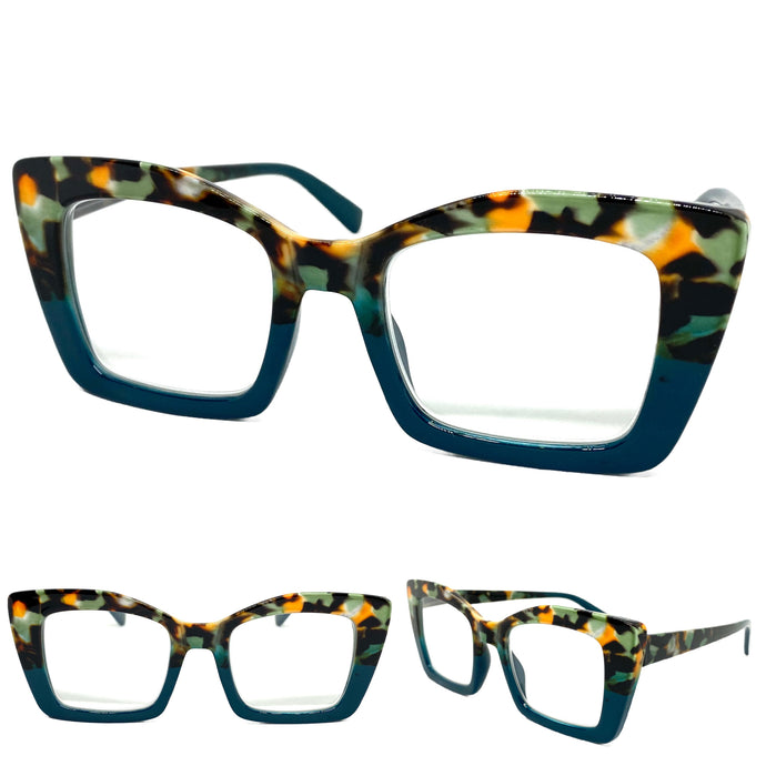 Classic Elegant Modern Retro Style READING GLASSES READERS Tortoise Frame Lens Strength +3.00