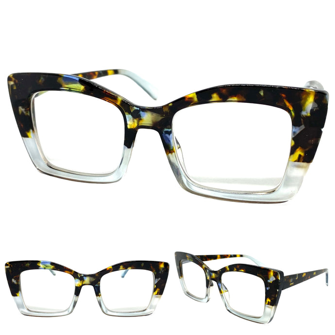 Classic Elegant Modern Retro Style READING GLASSES READERS Tortoise Frame Lens Strength +2.50