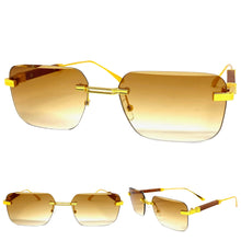 Classy Elegant Luxury Modern Designer Style SUNGLASSES Gold Rimless Frame 2087