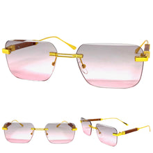 Classy Elegant Luxury Modern Designer Style SUNGLASSES Gold Rimless Frame 2087