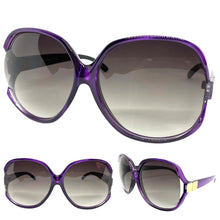Oversized Vintage Retro Style SUNGLASSES Huge Purple Frame 7376