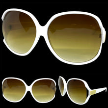 Oversized Vintage Retro Style SUNGLASSES Huge White Frame 7376