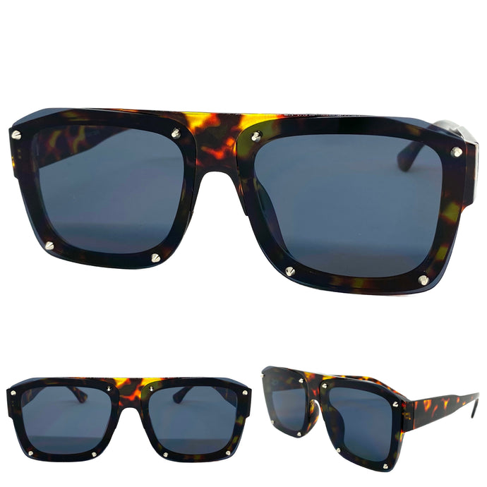 Classic Vintage Retro Hip Hop Style SUNGLASSES Tortoise Frame 80494