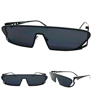 Modern Futuristic Space Party Raver Style SUNGLASSES Sleek Black Frame 5277