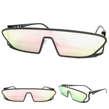 Modern Futuristic Space Party Raver Style SUNGLASSES Sleek Gunmetal Frame 5277