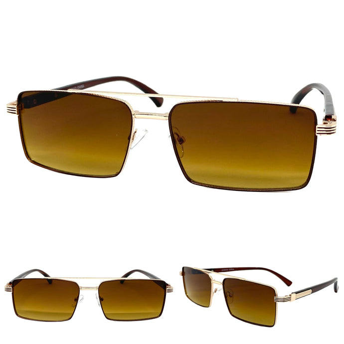 Classic Contemporary Modern Designer Style SUNGLASSES Gold Frame 2095