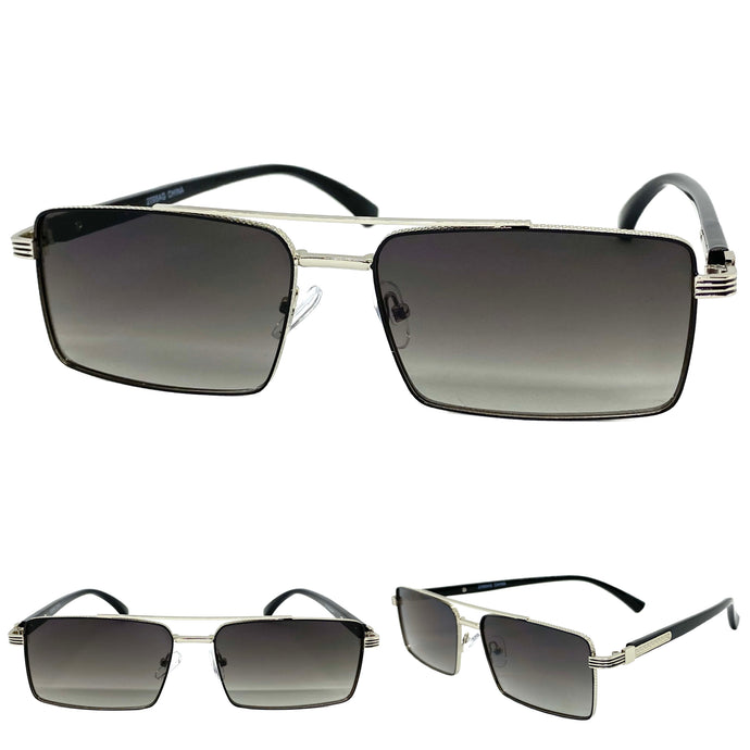 Classic Contemporary Modern Designer Style SUNGLASSES Silver Frame 2095