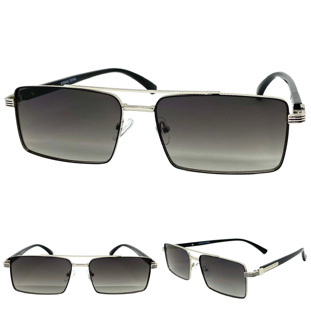 Classic Contemporary Modern Designer Style SUNGLASSES Silver Frame 2095