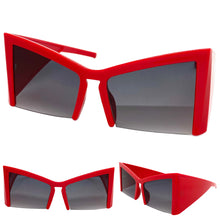 Oversized Exaggerated Modern Retro Cat Eye Style SUNGLASSES Large Red Frame 1286