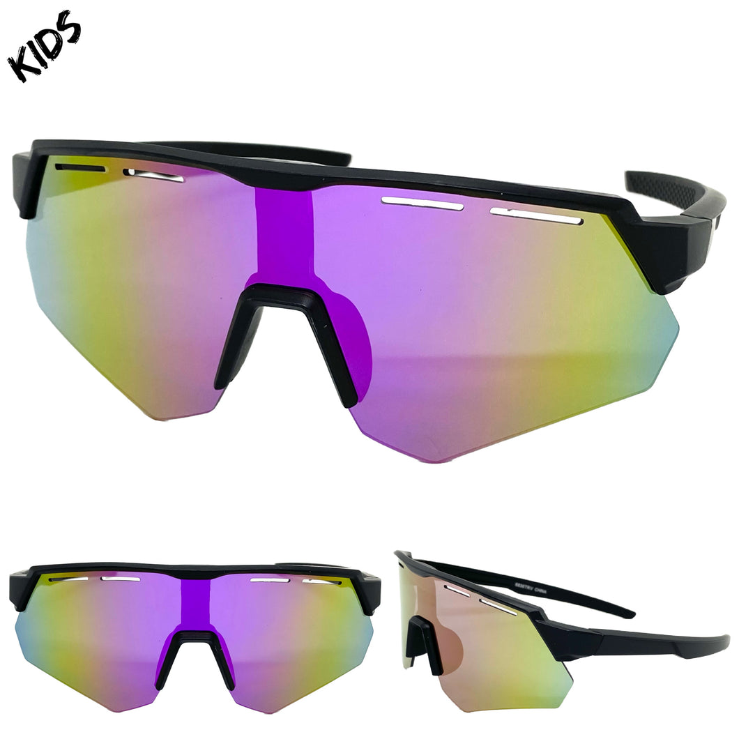 Kids Boys Retro Sporty Baseball Cycling Wrap Around Style SUNGLASSES Ages 6-12