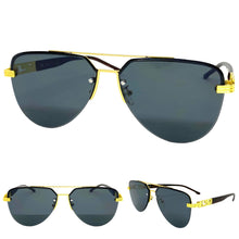 Classy Elegant Luxury Retro Aviator Hip Hop Style SUNGLASSES Gold & Faux Wood Frame 4063