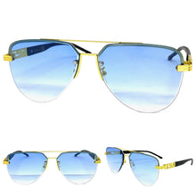 Classy Elegant Luxury Retro Aviator Hip Hop Style SUNGLASSES Gold & Faux Wood Frame 4063