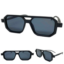 Classic Vintage Retro Aviator Style SUNGLASSES Square Matte Black Frame 80344