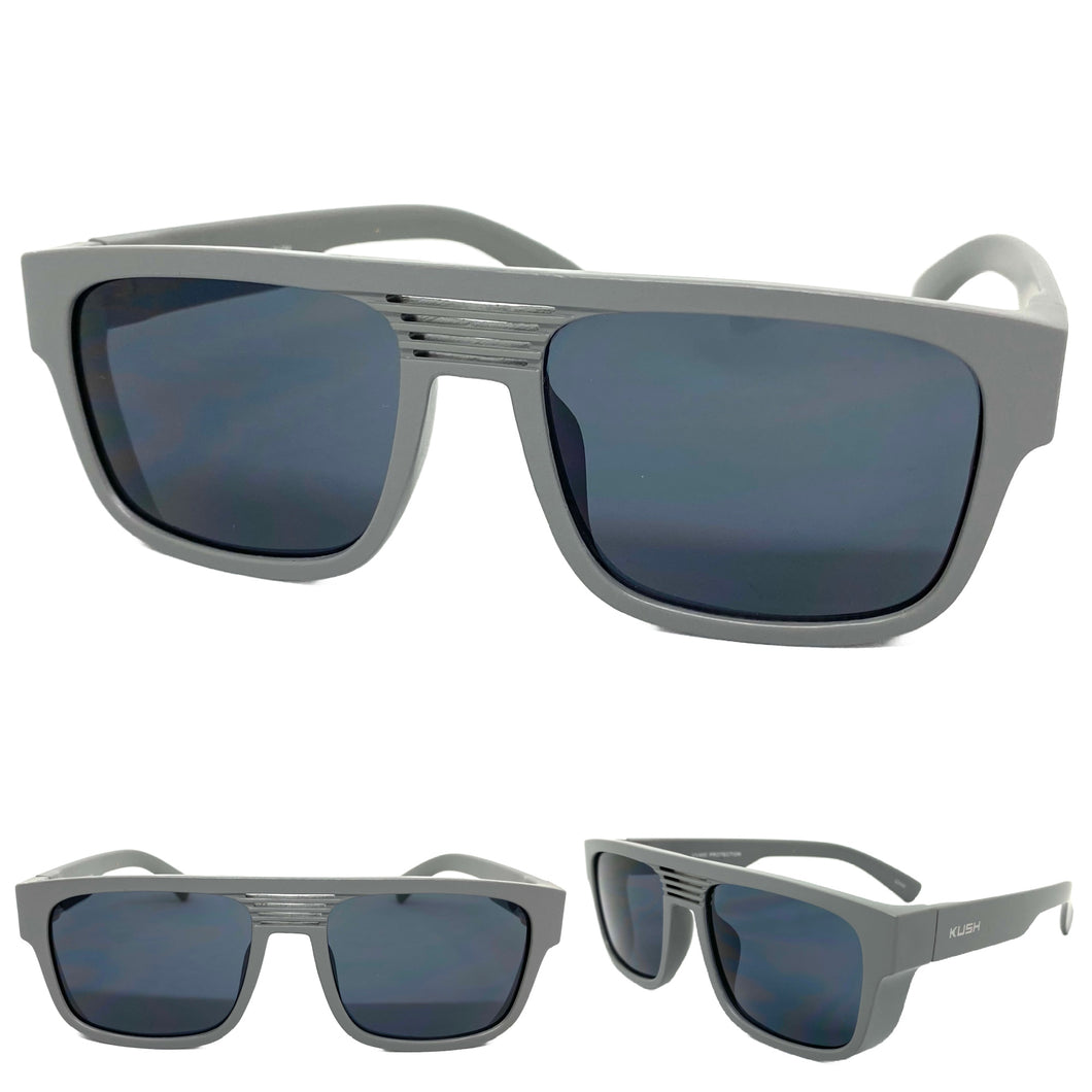 Classic Biker Gangster Hardcore KUSH SUNGLASSES Square Gray Frame 80704