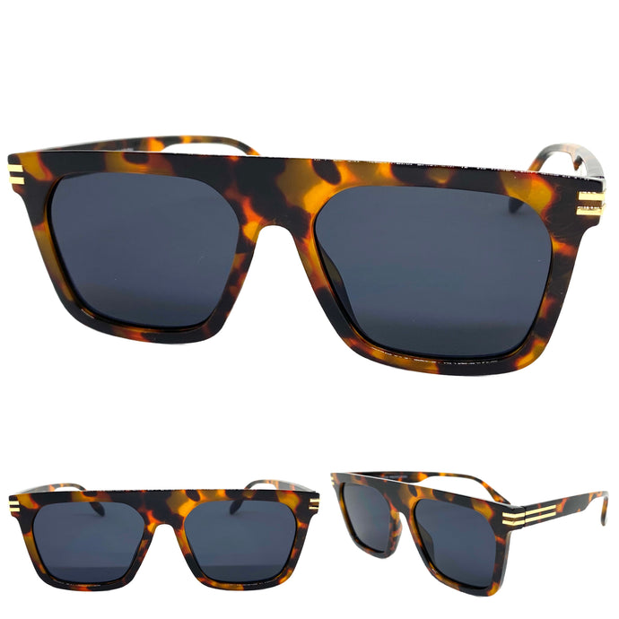 Classic Biker Vintage Retro Hardcore SUNGLASSES Square Tortoise Frame 80783