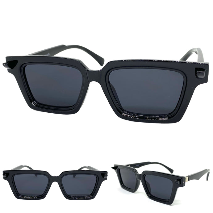 Classic Elegant Vintage Retro Style SUNGLASSES Square Black Frame P0260