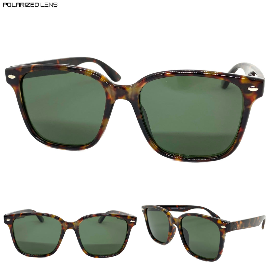 Classic Vintage Retro Style POLARIZED SUNGLASSES Square Tortoise Frame P0266