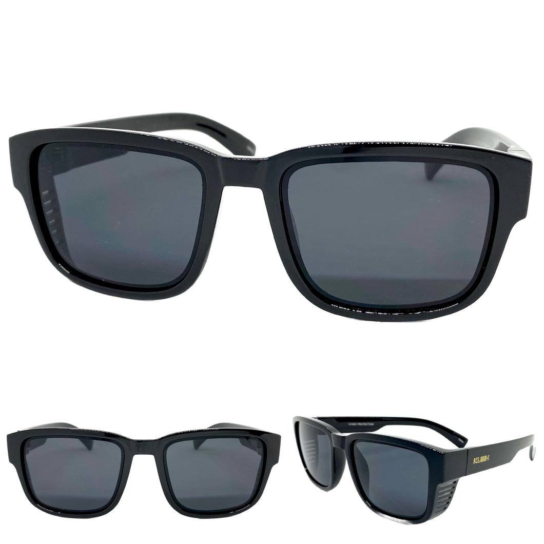 Classic Biker Gangster Hardcore KUSH SUNGLASSES Square Black Frame 80262