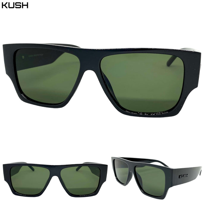 Classic Biker Gangster Hardcore KUSH SUNGLASSES Thick Black Frame 7714