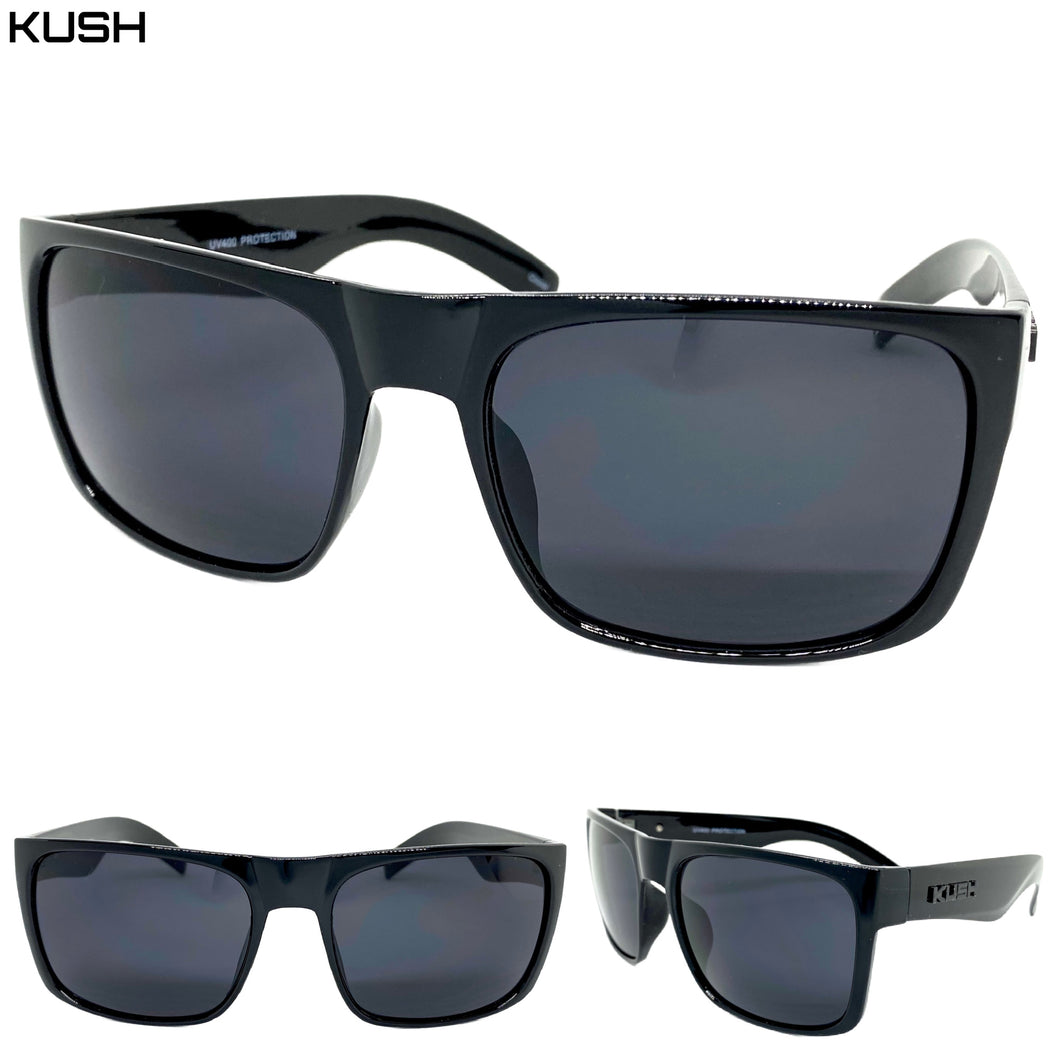 Classic Biker Gangster Hardcore KUSH SUNGLASSES Square Black Frame 9817