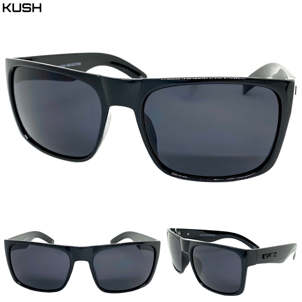 Classic Biker Gangster Hardcore KUSH SUNGLASSES Square Black Frame 9817