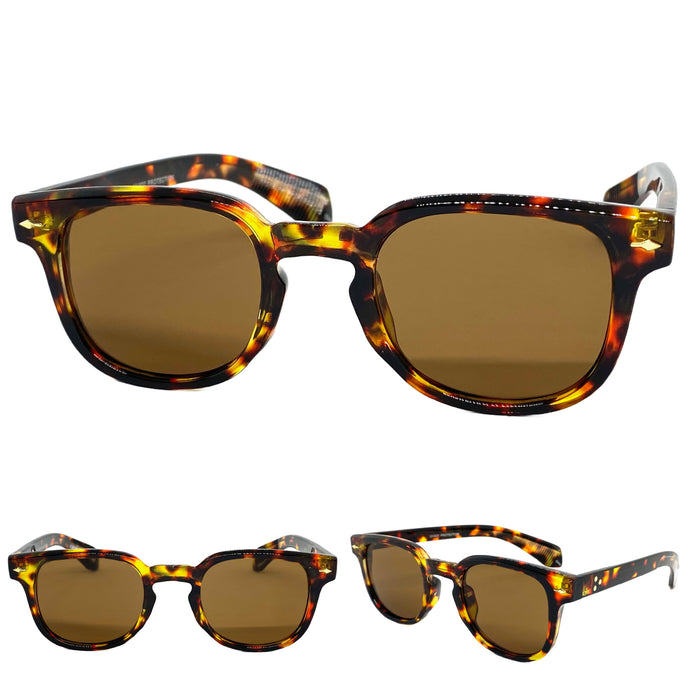 Classic Vintage Retro Style SUNGLASSES Tortoise Frame Brown Lens 80284