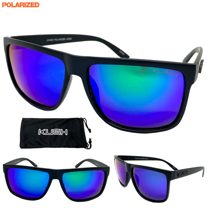 Classic Biker Gangster Hardcore KUSH SUNGLASSES Green Polarized Lens POL013