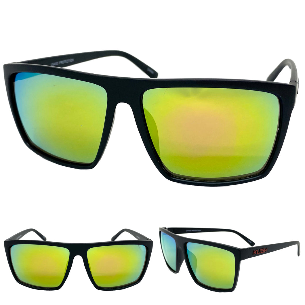 Classic Biker Gangster Hardcore KUSH SUNGLASSES Square Black Frame 6477