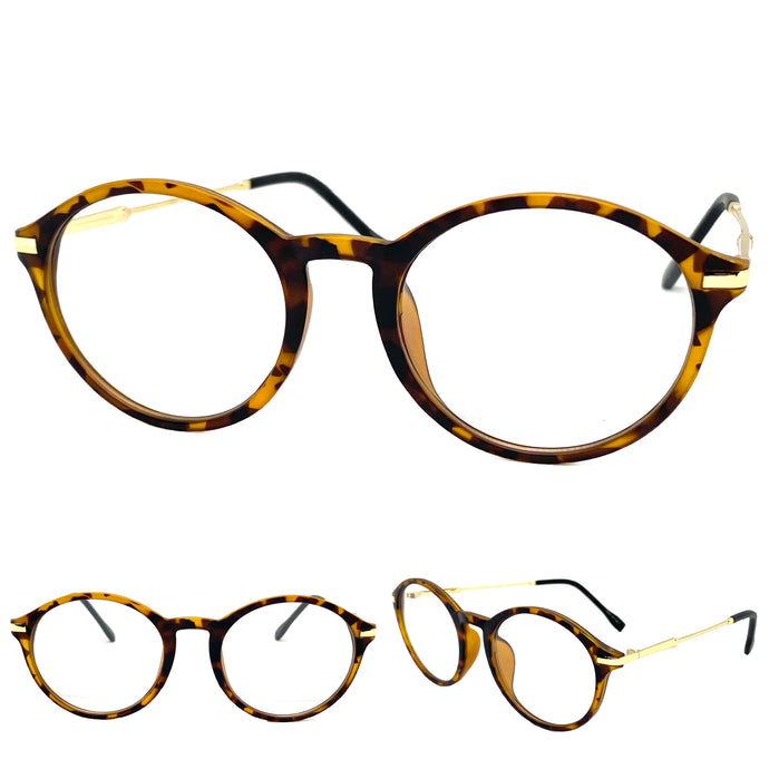 Classic Vintage Retro Style Clear Lens EYEGLASSES Oval Tortoise Frame 1211