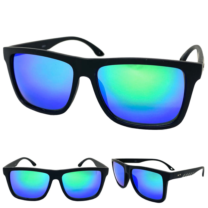 Classic Biker Sporty Trendy Stylish SUNGLASSES Square Black Frame 6821