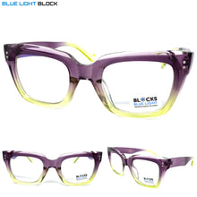 Classic Vintage Retro Style Blue Light Blocking Computer EYEGLASSES Large Thick Purple Frame 2018