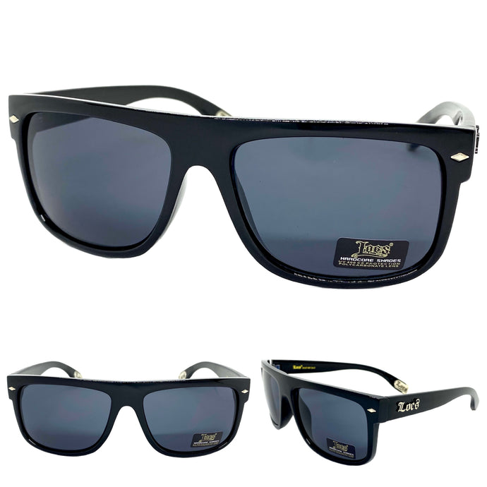 Classic Biker Gangster Hardcore LOCS SUNGLASSES Black Frame 91147